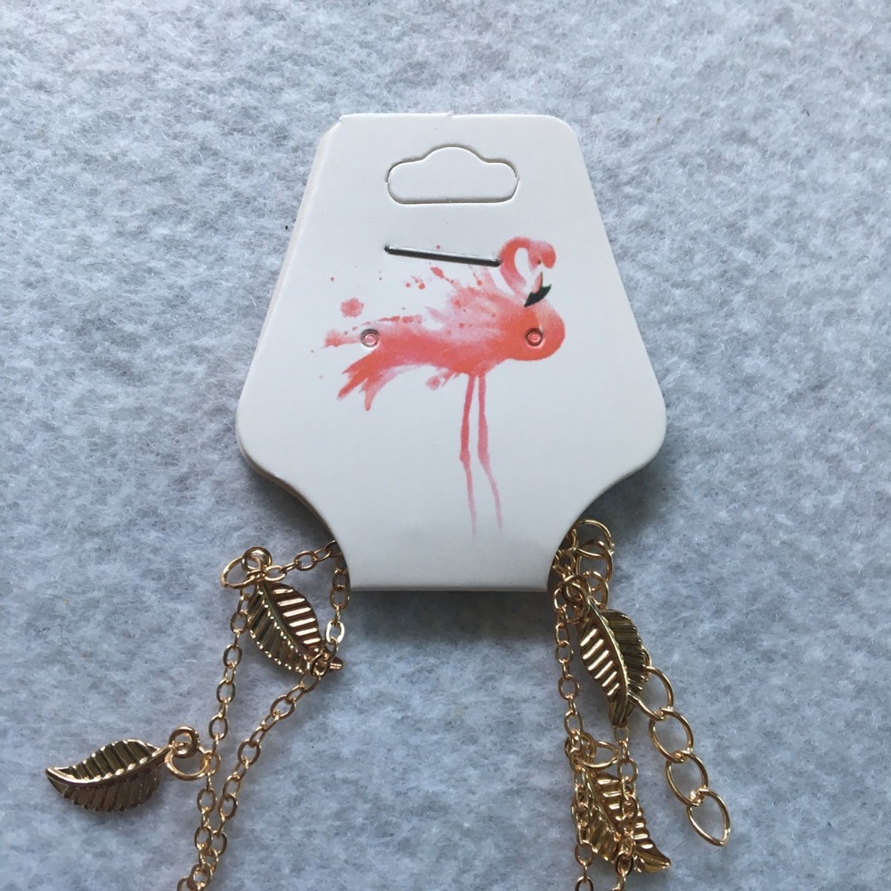 Leaf Gold Toned Boho Anklet - Picture 5 of 5